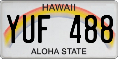 HI license plate YUF488