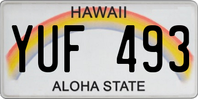HI license plate YUF493