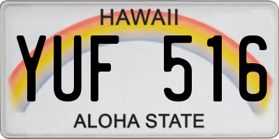 HI license plate YUF516