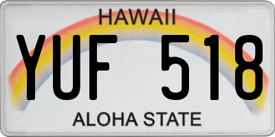 HI license plate YUF518