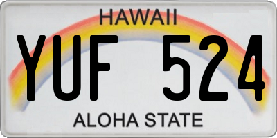 HI license plate YUF524