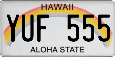 HI license plate YUF555