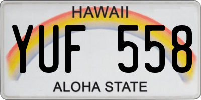 HI license plate YUF558