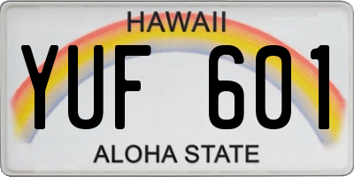 HI license plate YUF601