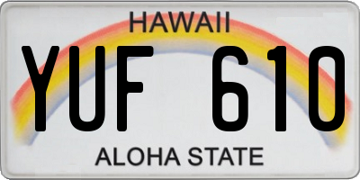 HI license plate YUF610
