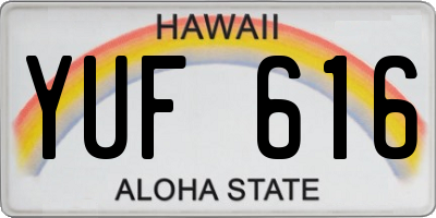 HI license plate YUF616
