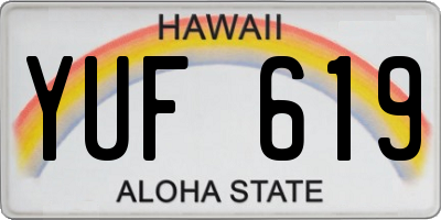 HI license plate YUF619