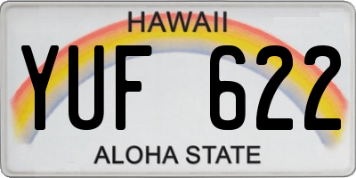 HI license plate YUF622