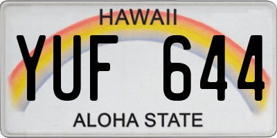 HI license plate YUF644