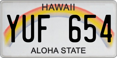HI license plate YUF654