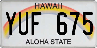 HI license plate YUF675