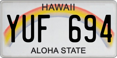 HI license plate YUF694