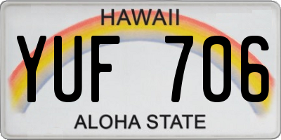 HI license plate YUF706