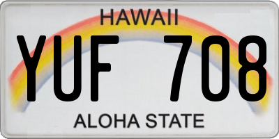 HI license plate YUF708