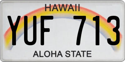 HI license plate YUF713