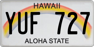 HI license plate YUF727