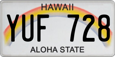 HI license plate YUF728