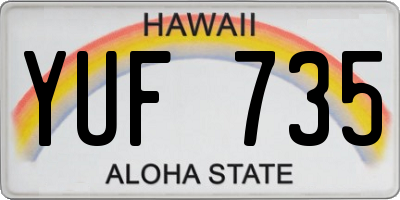 HI license plate YUF735