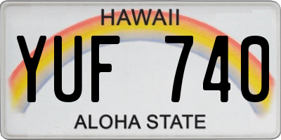 HI license plate YUF740