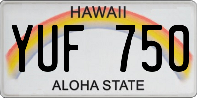 HI license plate YUF750
