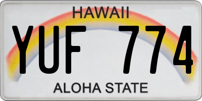 HI license plate YUF774