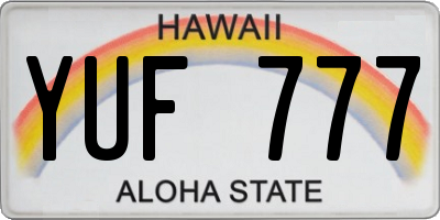 HI license plate YUF777