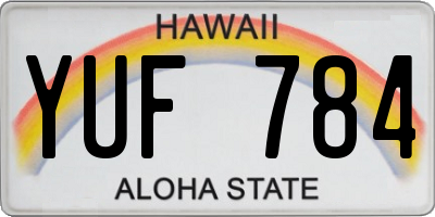 HI license plate YUF784