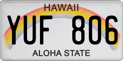 HI license plate YUF806