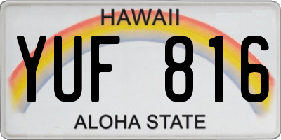 HI license plate YUF816