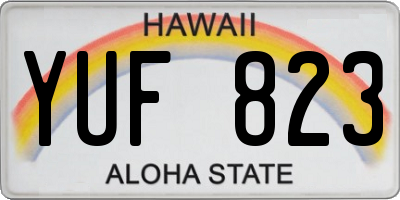 HI license plate YUF823