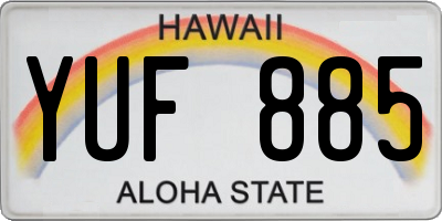 HI license plate YUF885