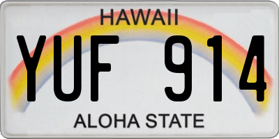 HI license plate YUF914