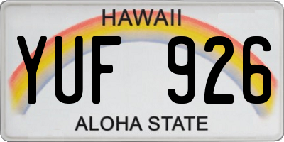 HI license plate YUF926