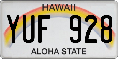 HI license plate YUF928