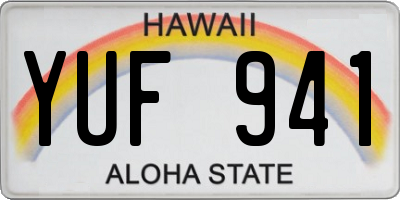 HI license plate YUF941