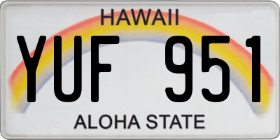 HI license plate YUF951