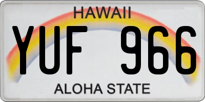 HI license plate YUF966