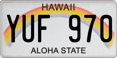 HI license plate YUF970