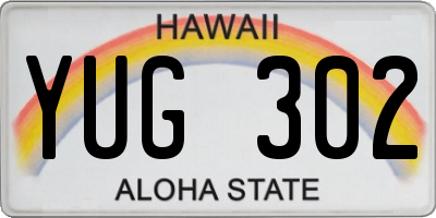 HI license plate YUG302