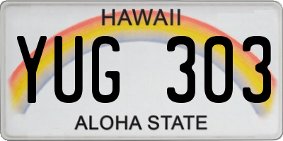 HI license plate YUG303