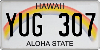 HI license plate YUG307