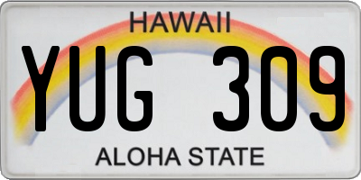 HI license plate YUG309