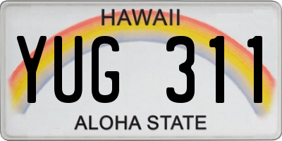 HI license plate YUG311