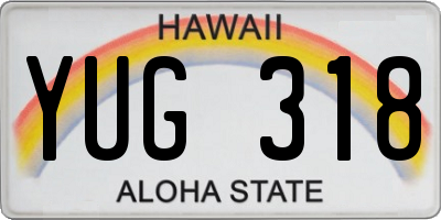HI license plate YUG318