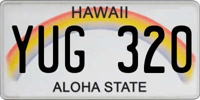 HI license plate YUG320