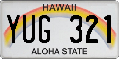 HI license plate YUG321