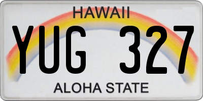HI license plate YUG327