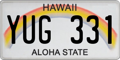 HI license plate YUG331