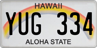 HI license plate YUG334