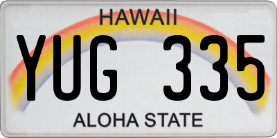 HI license plate YUG335